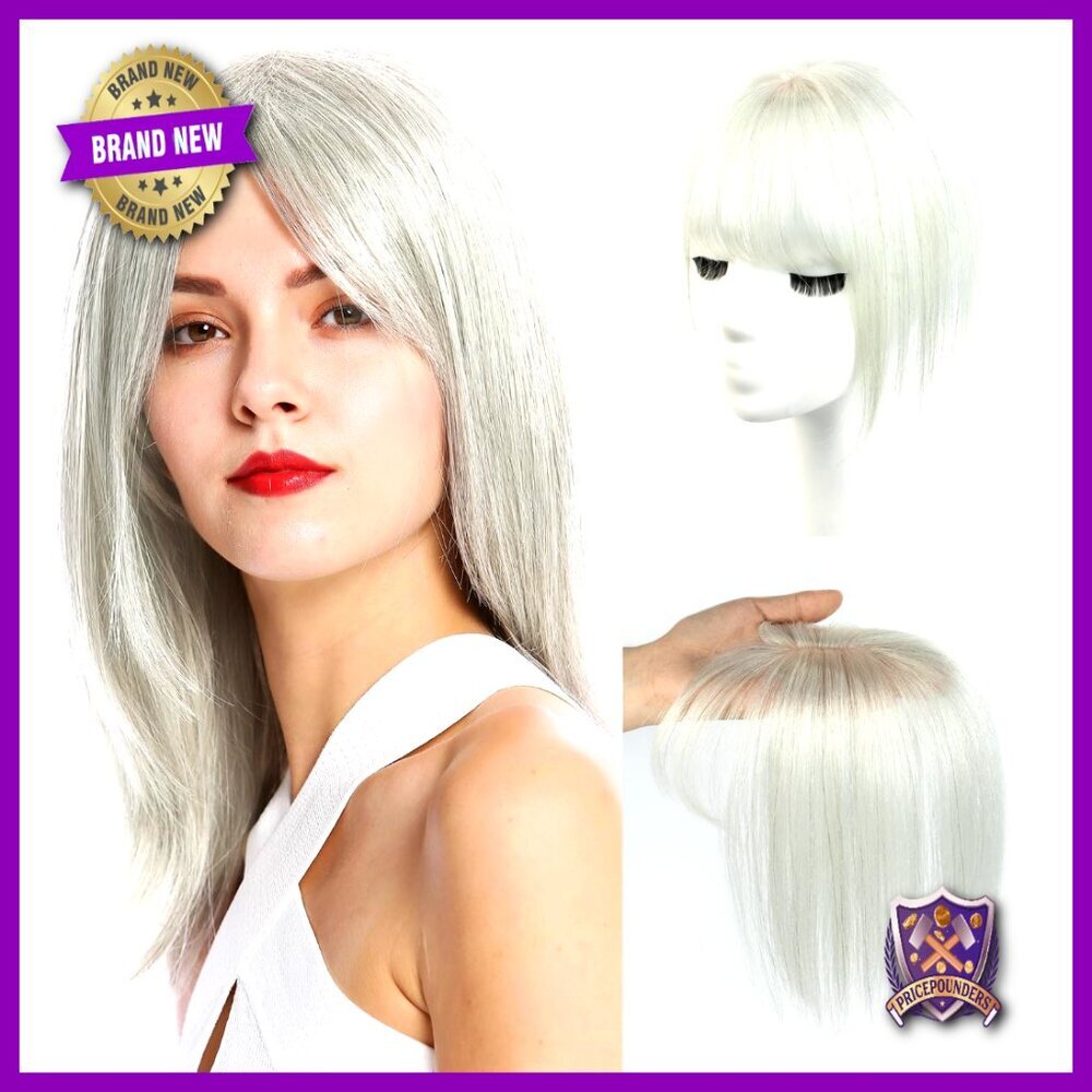 Human Hair Topper Clip-In Bangs for Thinning Hair Volume Boost Styling